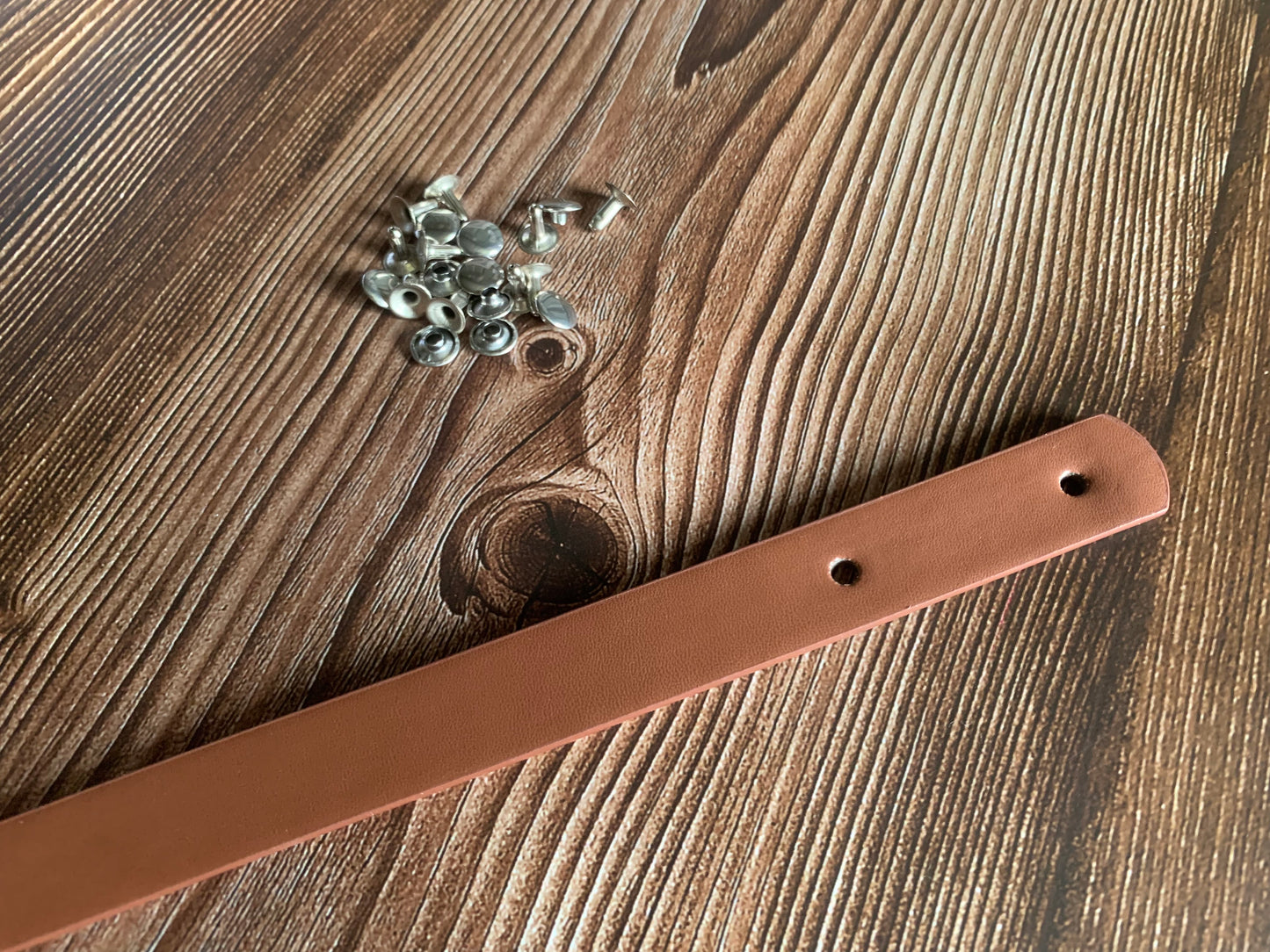Luxury faux leather handbag straps, vegan leather handles with rivets, PU leather straps for handmade bags