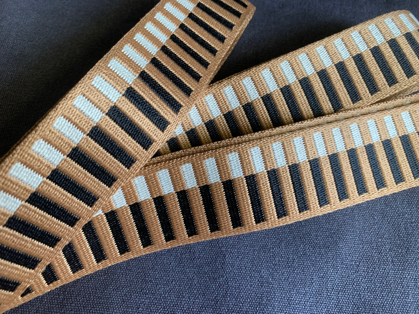 3 metre of piano keys patten strap, 3.8cm/1.5 inch pattern webbing for tote bags, adjustable crossbody straps, handmade backpacks, heavy duty handles by the meter