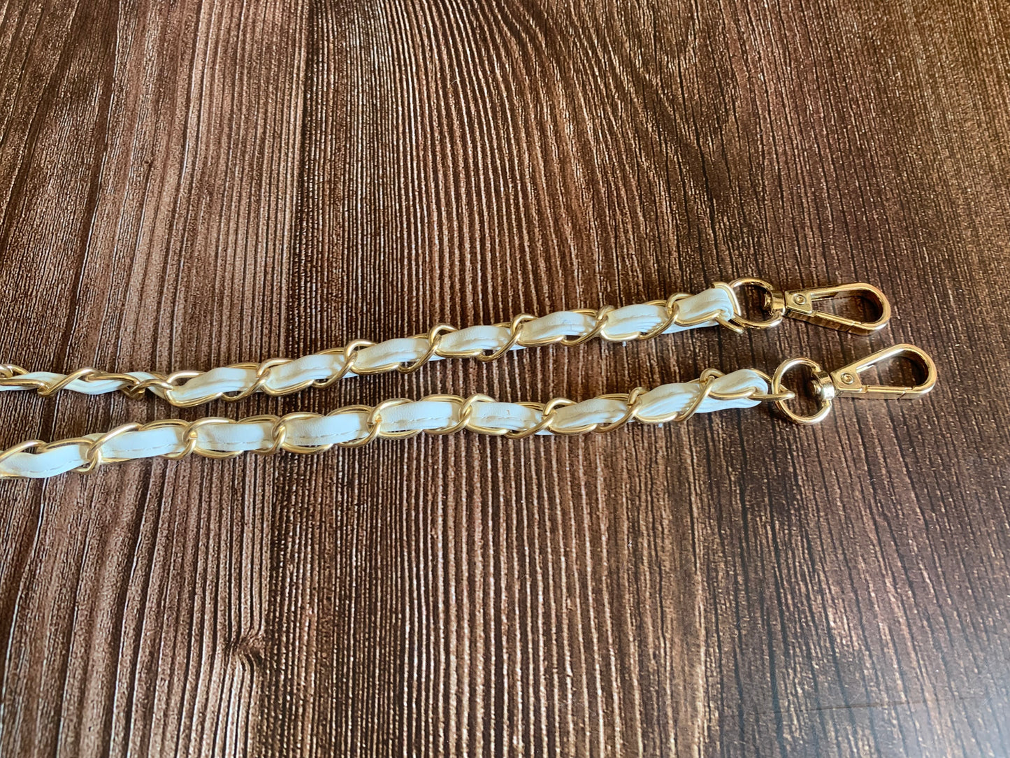 Leather threaded chain straps