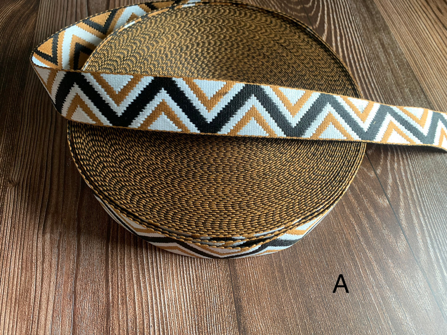 3.8cm/1.5 inch patterned webbing sold by 3m rolls.