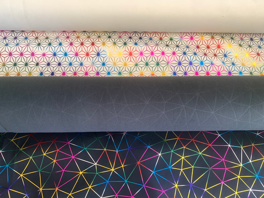 Rainbow geometric vinyl/faux leather F1