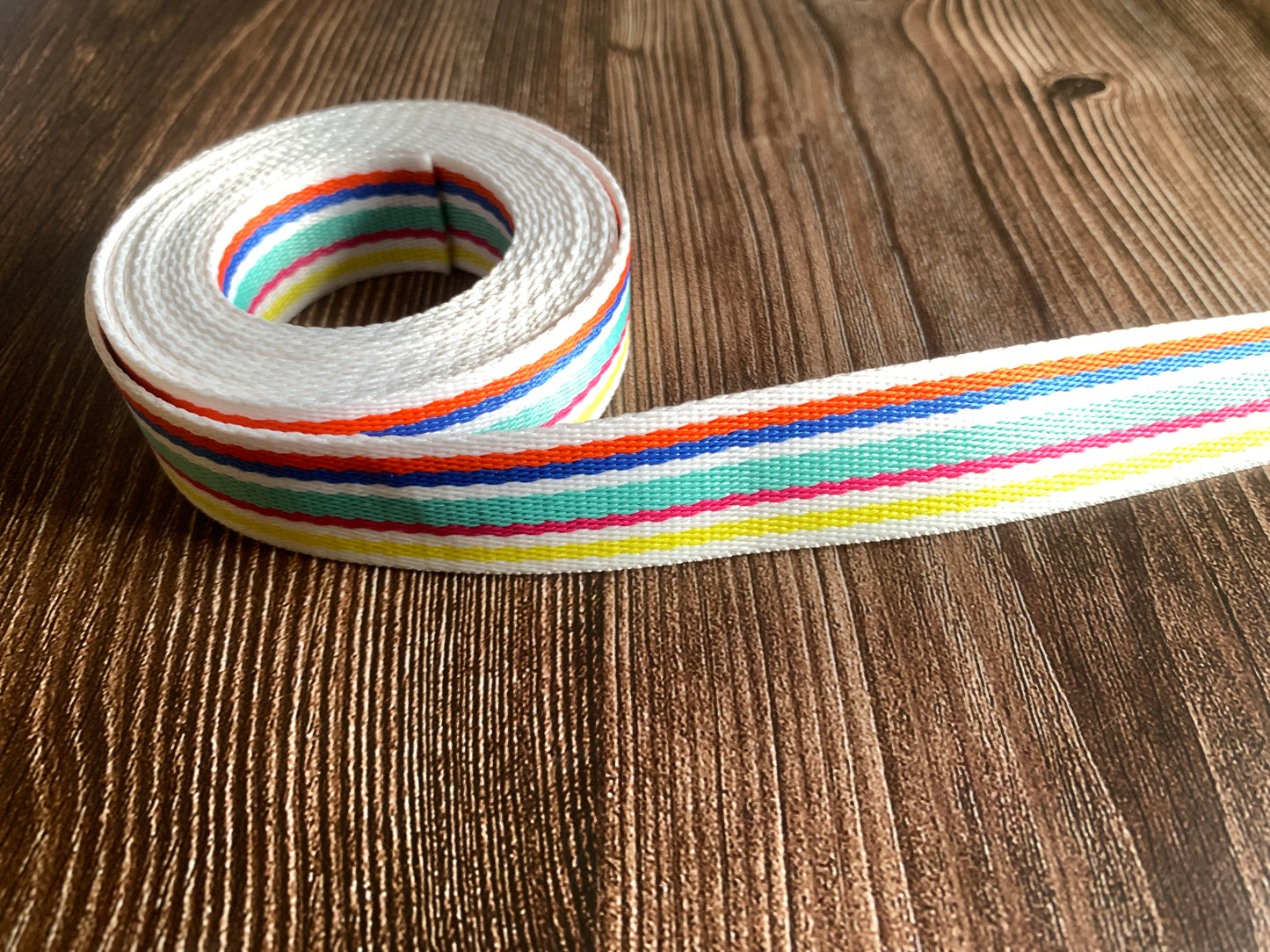 25mm/1 inch striped webbing sold by 3m rolls