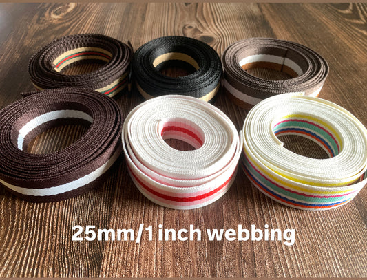 25mm/1 inch striped webbing sold by 3m rolls A3