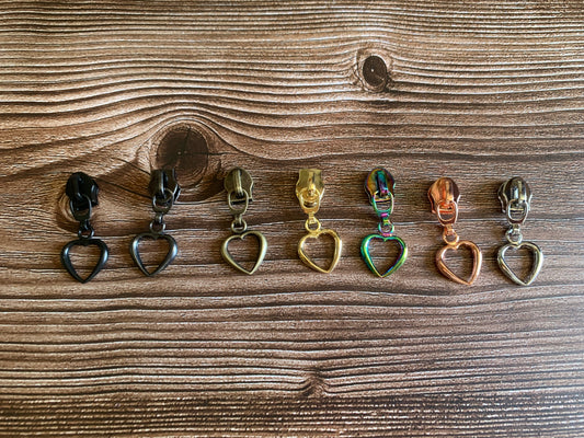 Heart shape zipper pulls A3bl