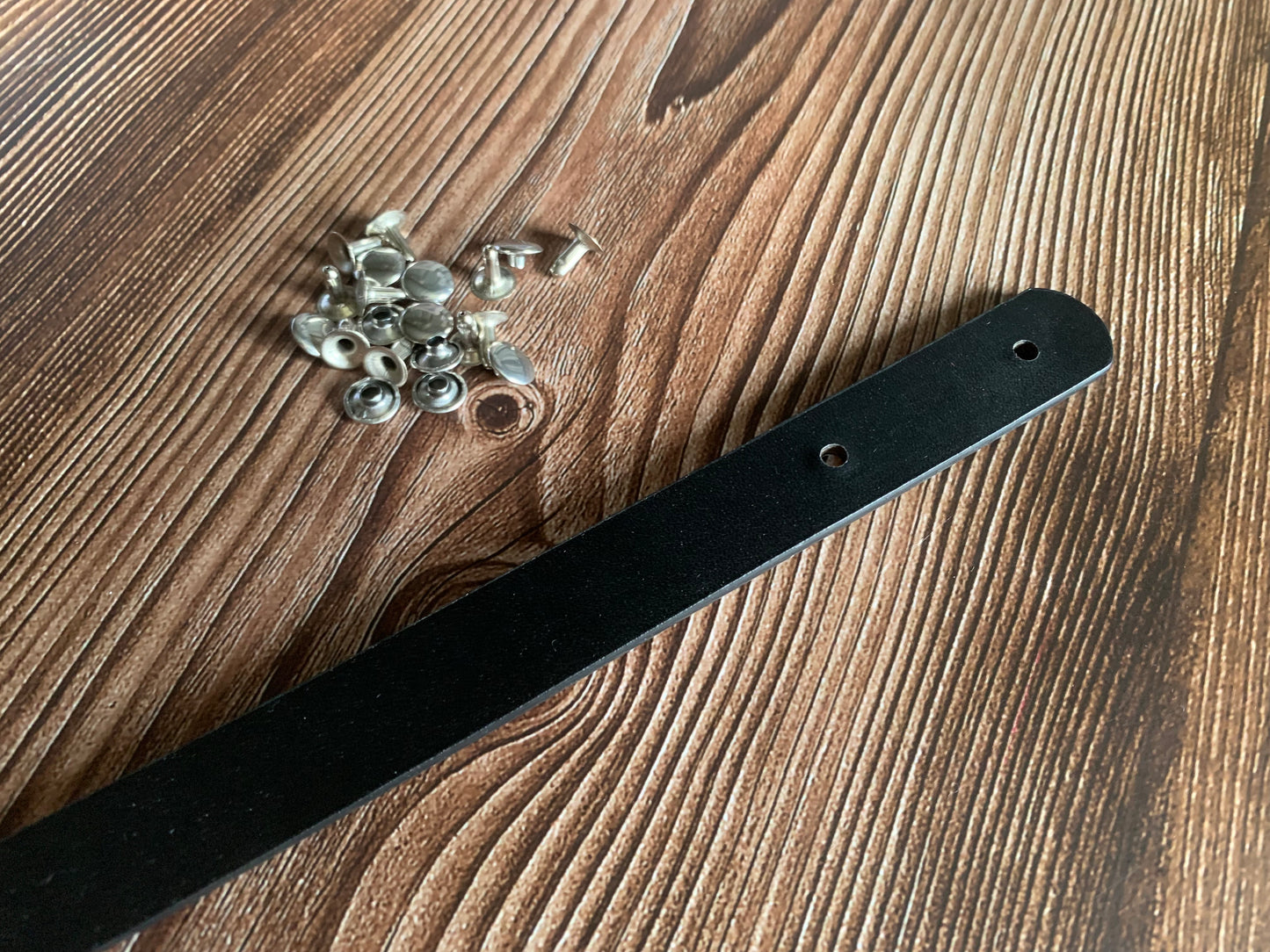 Luxury faux leather handbag straps, vegan leather handles with rivets, PU leather straps for handmade bags