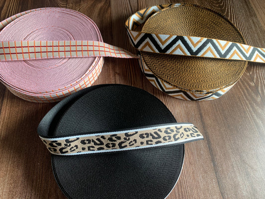 3.8cm/1.5 inch patterned webbing sold by 3m rolls DWS