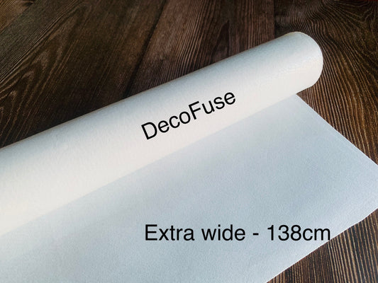 DecoFuse, iron-on stabilizer, fusible stabilizer, tear-resistant stabilizer for bags, hats, home decor etc