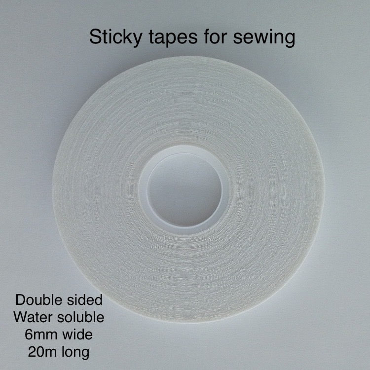 Double sided sticky tapes for sewing, zipper tapes, embroidery, patchwork G5B