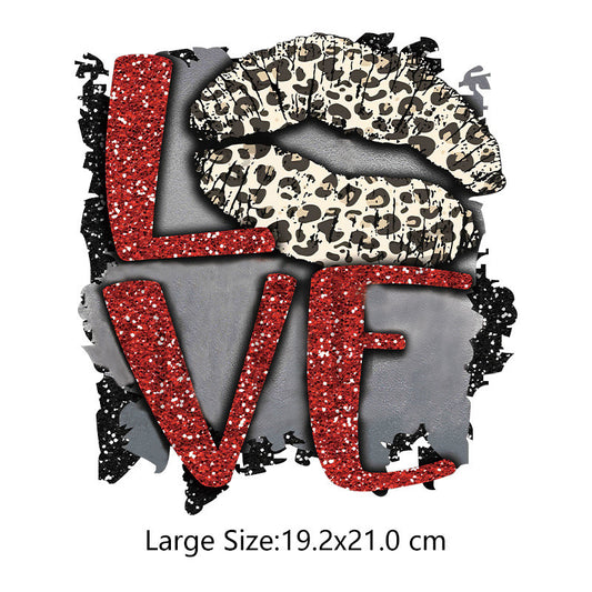 Red and Leopard LOVE HTV - Heat transfer Vinyl, iron on vinyl designs G5