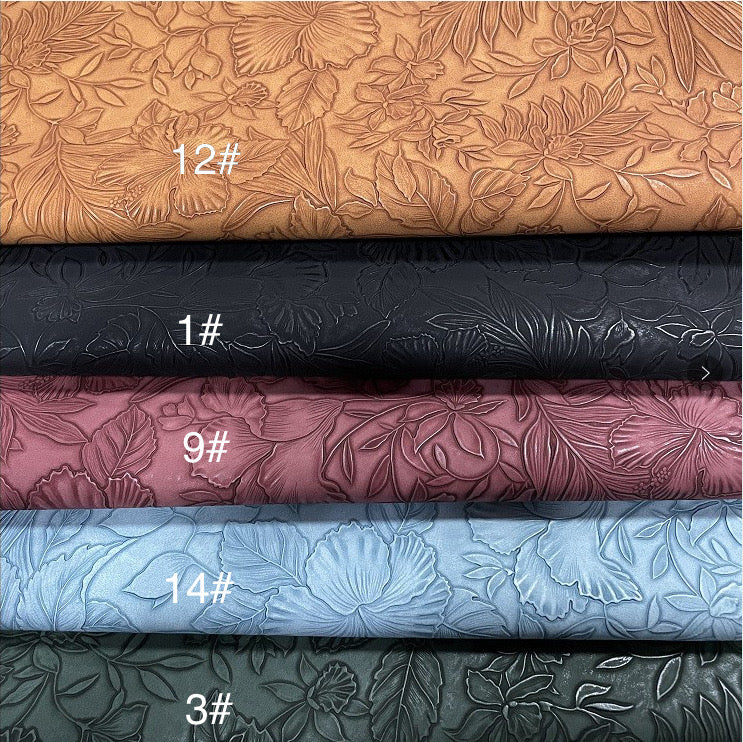 Floral embossed faux leather