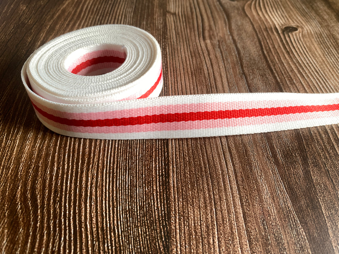 25mm/1 inch striped webbing sold by 3m rolls
