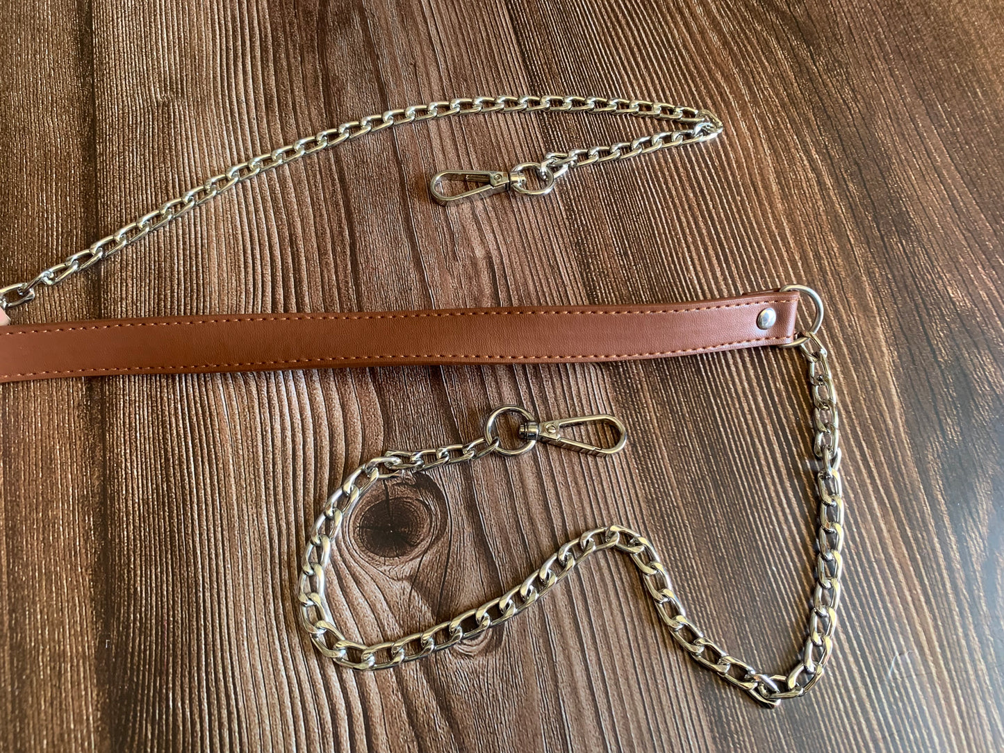 Stylish PU leather & chain straps