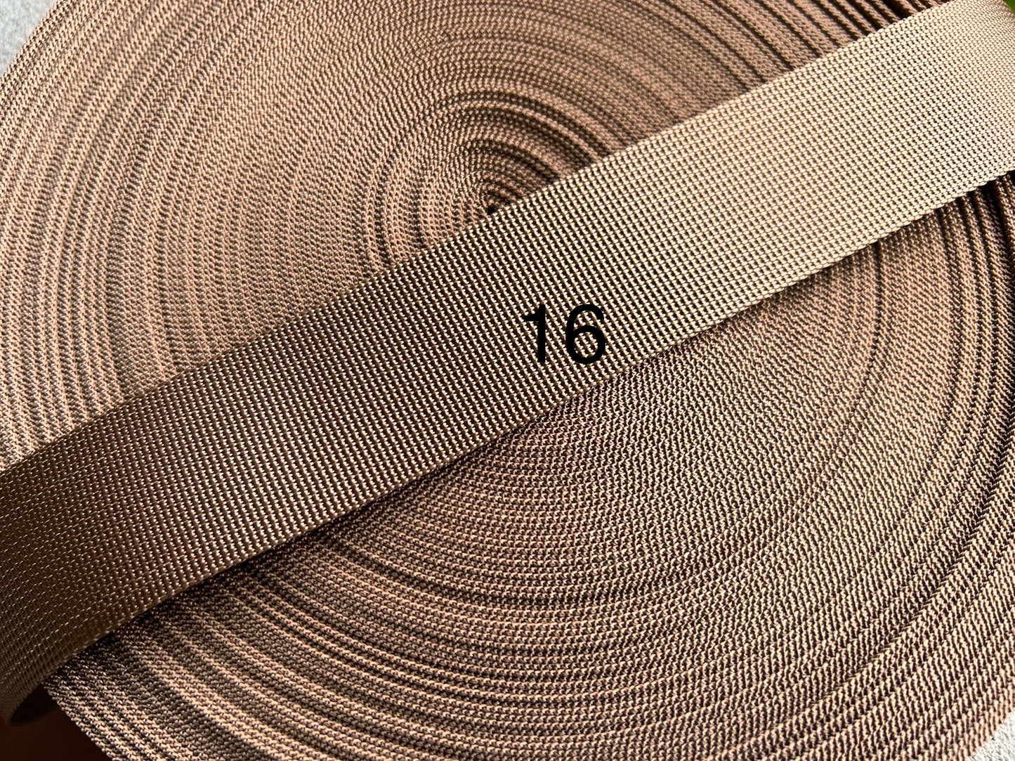 3-metre rolls of plain webbing - 2.5 and 3.8cm