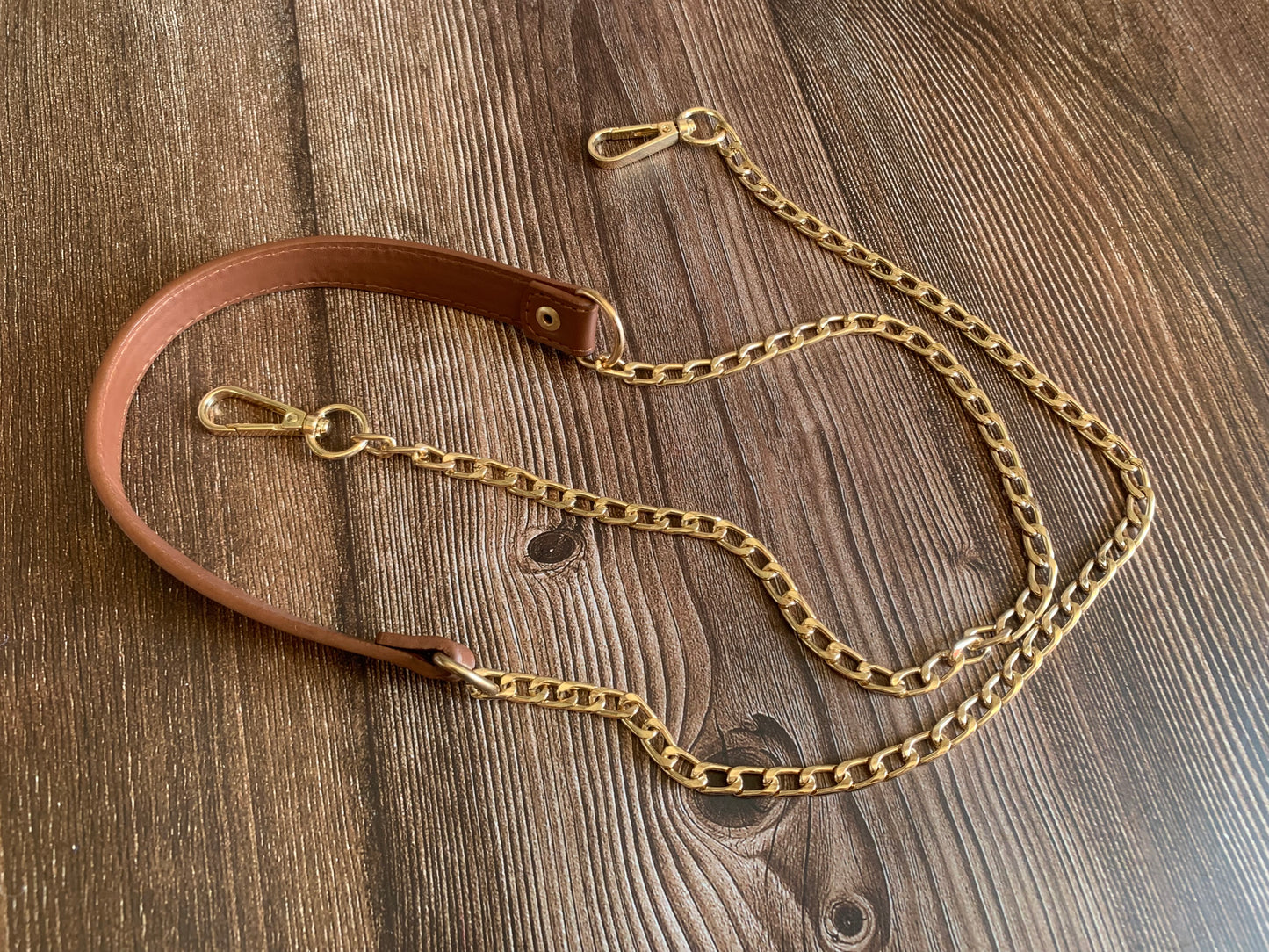 Stylish PU leather & chain straps