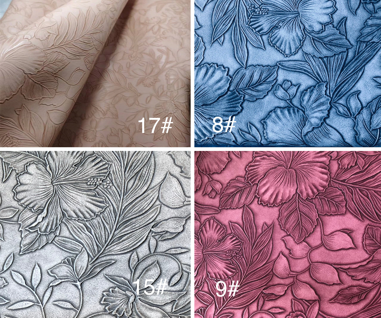 Floral embossed faux leather