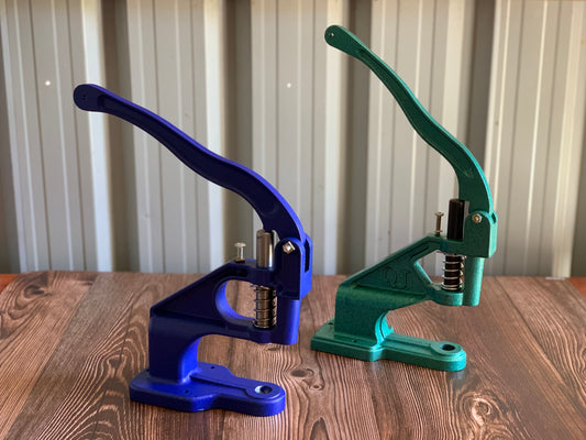 Hand press machine for rivets, snaps and grommets, hand tool for leatherwork, bag making, belt making B5