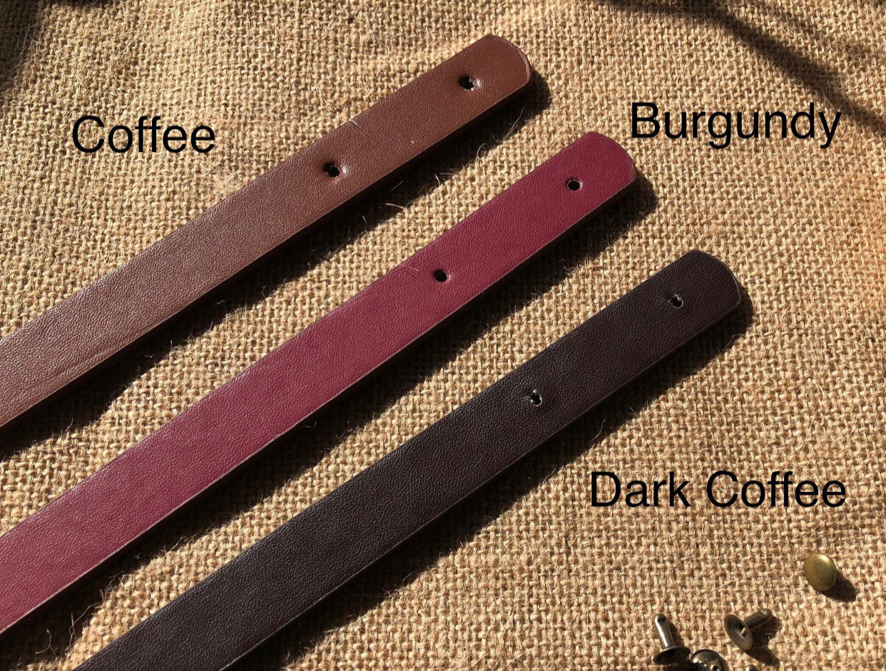 Luxury faux leather handbag straps, rivet installed bag handles G3