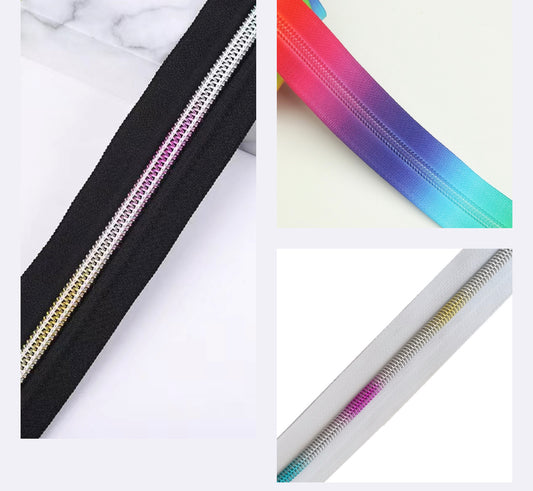 Rainbow nylon zipper tapes, Size 5 G3