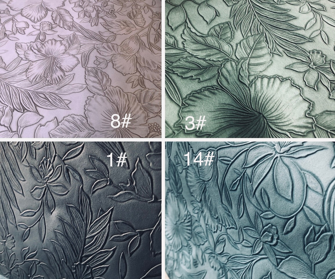Floral embossed faux leather