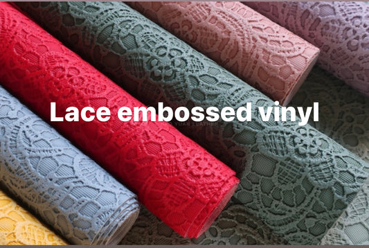 Classic lace embossed faux leather, lace pattern synthetic leather E5