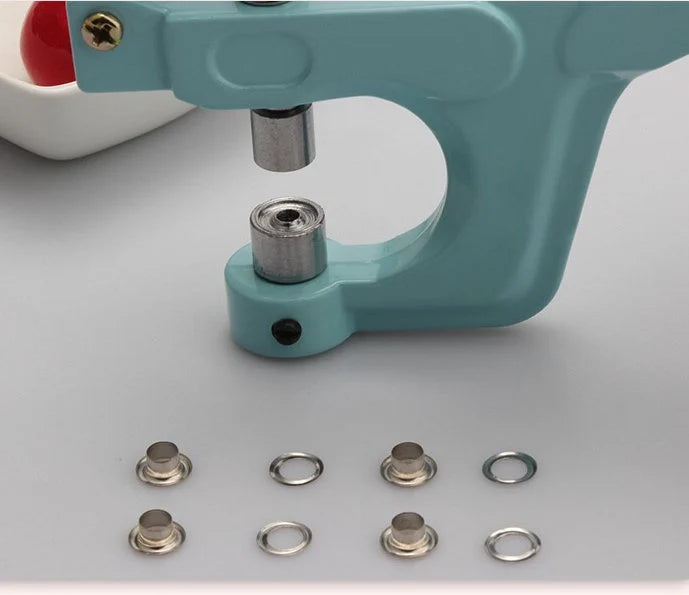 Pink snap buttons and eyelets installation kits, A1