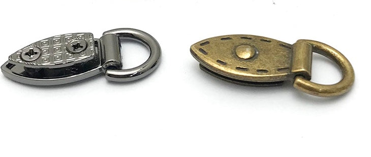 Leaf shape strap anchors, screw on strap anchors, bag hardware, crossbody bag fittings, bag making, metal rings, handmade bags