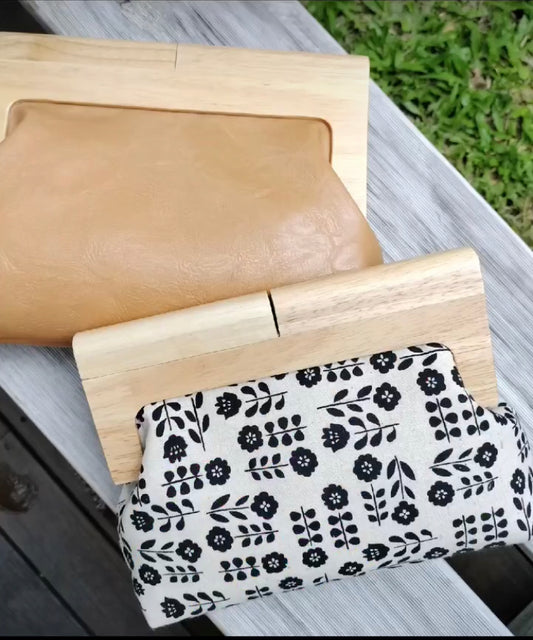 Flat top square wooden clutch frames A6