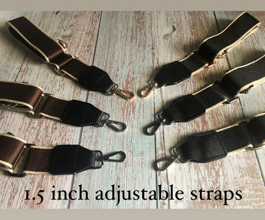 1.5inch/38mm premade crossbody straps with leather accents B3