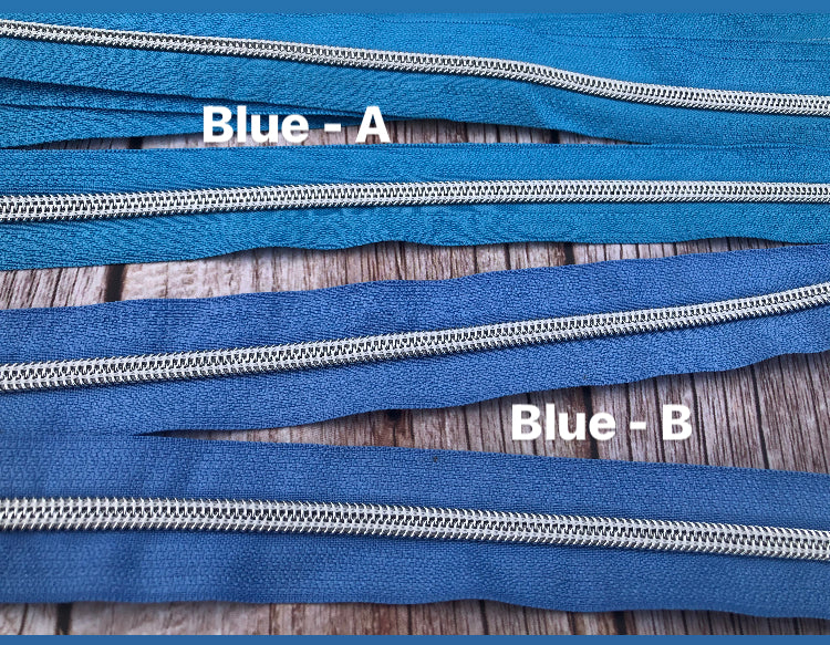 Silver teeth size 5 zipper tapes by the meter, nylon zipper tape with silver look teeth, cut to length zipper tapes, zipper tapes for bags