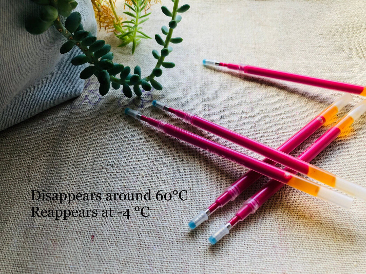 Mixed packs of 3 Disappearing markers, low heat disappearing pen, air erasable, water soluble pen for craft, sewing, leatherwork, embroidery dressmaking