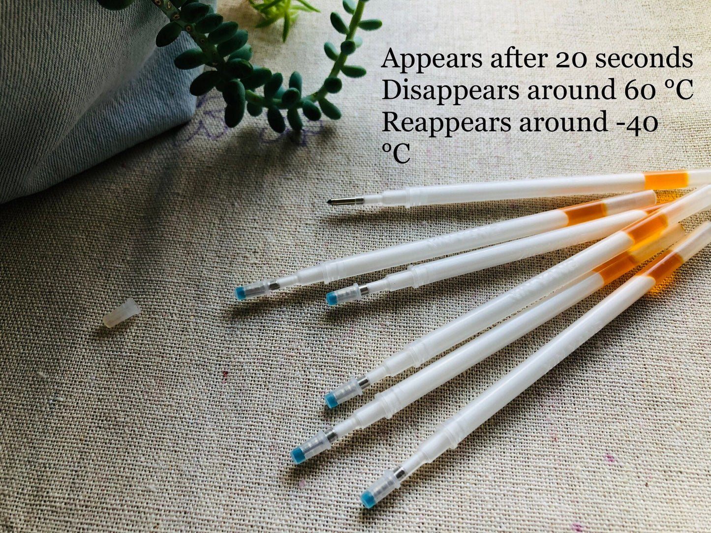 Mixed packs of 3 Disappearing markers, low heat disappearing pen, air erasable, water soluble pen for craft, sewing, leatherwork, embroidery dressmaking