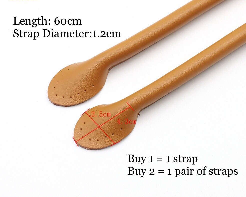 Luxury leather straps, genuine cow hide leather handles, round leather handles, hand sewn bag handles for leather, fabric, crochet bags