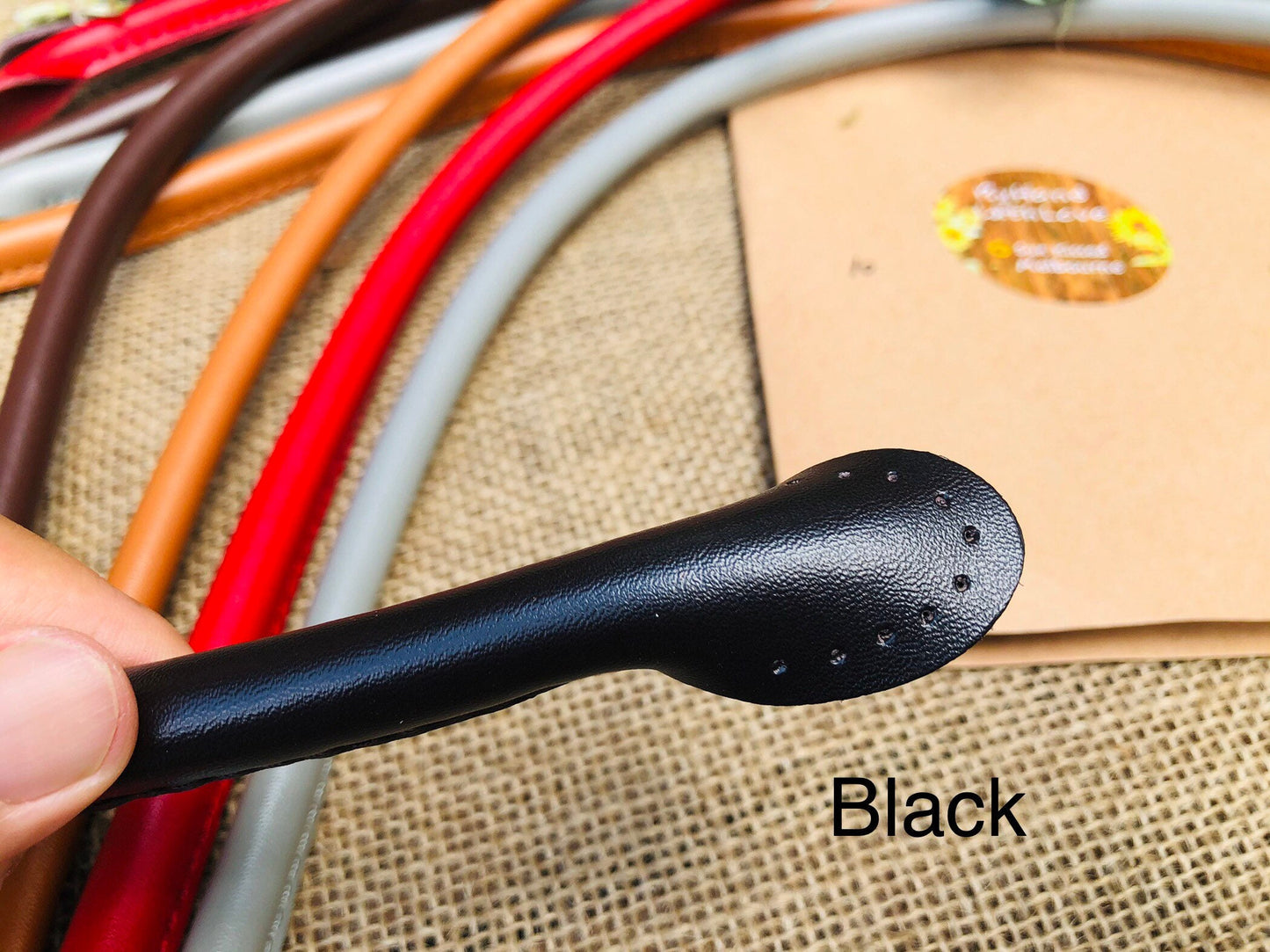 Luxury leather straps, genuine cow hide leather handles, round leather handles, hand sewn bag handles for leather, fabric, crochet bags