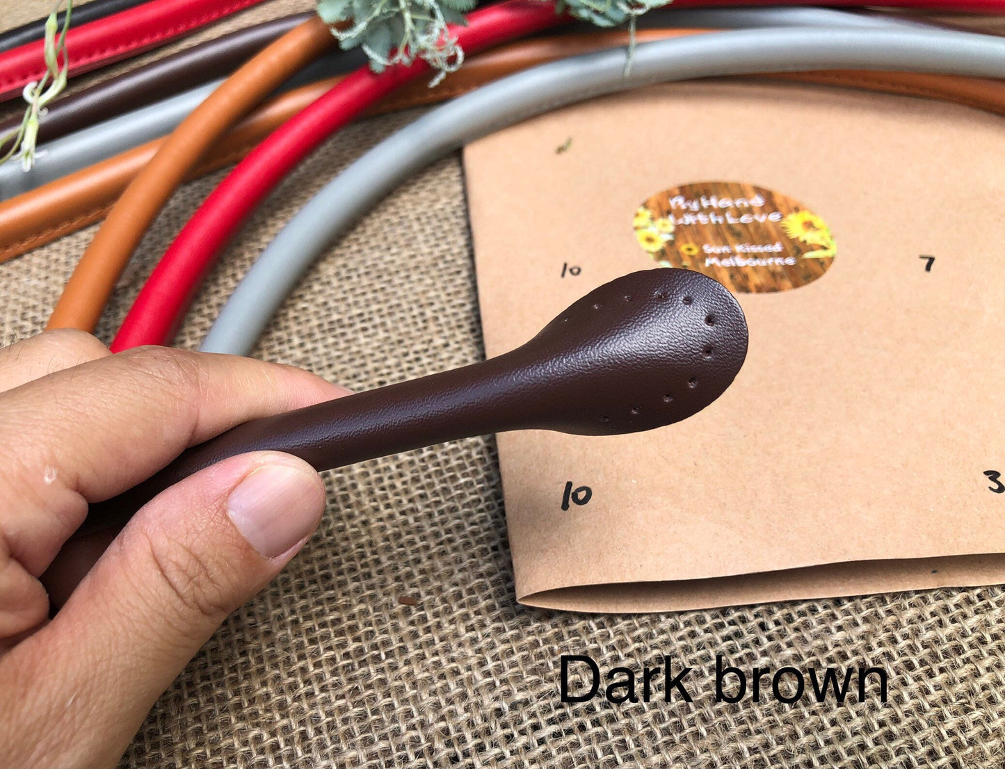 Luxury leather straps, genuine cow hide leather handles, round leather handles, hand sewn bag handles for leather, fabric, crochet bags