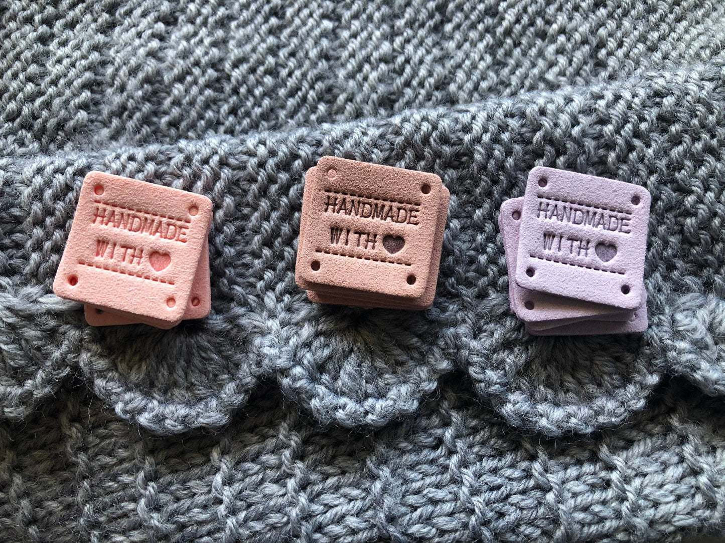 PU leather labels for handmade bags, handmade with love labels for clothes, dolls, leather work, knitting, crochet and other craft projects