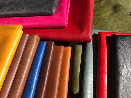 Luxury faux leather, faux full grain cow hide leather F5