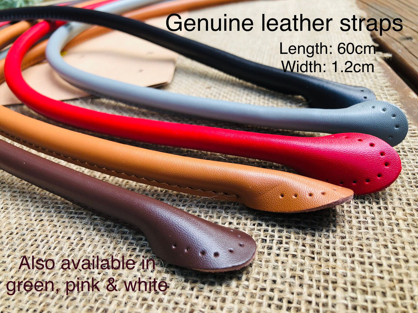 Luxury leather straps, genuine leather handles, hand sewn bag handles G3
