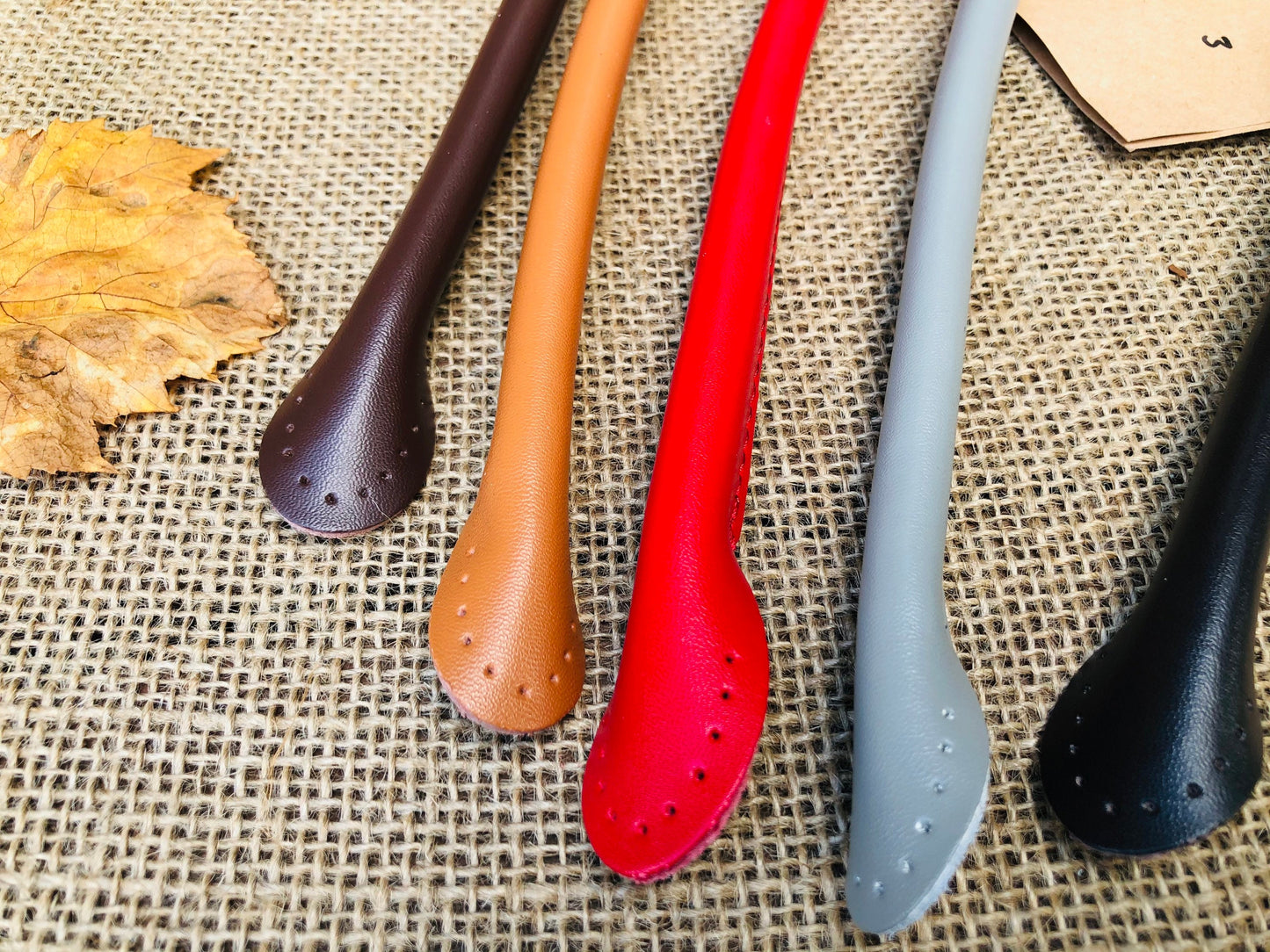 Luxury leather straps, genuine cow hide leather handles, round leather handles, hand sewn bag handles for leather, fabric, crochet bags