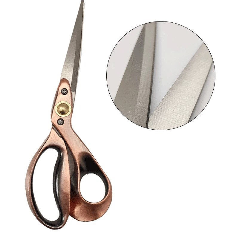 Professional fabric shears, 9 inch tailor scissors for dressmaking, bag making, sharp fabric cutting tools, Retro style scissors