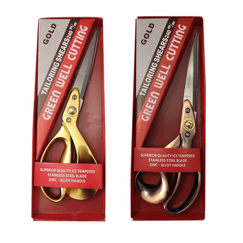 Professional fabric shears, 9 inch tailor scissors for dressmaking, bag making, sharp fabric cutting tools, Retro style scissors