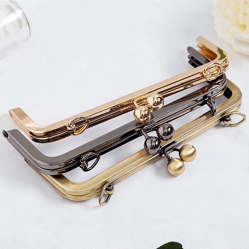 20.5cm metal kiss lock frames, square metal purse frames, gold clutch locks, black metal kiss locks, bronze purse frames,