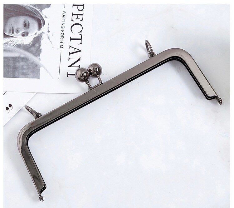 20.5cm metal kiss lock frames, square metal purse frames, gold clutch locks, black metal kiss locks, bronze purse frames,