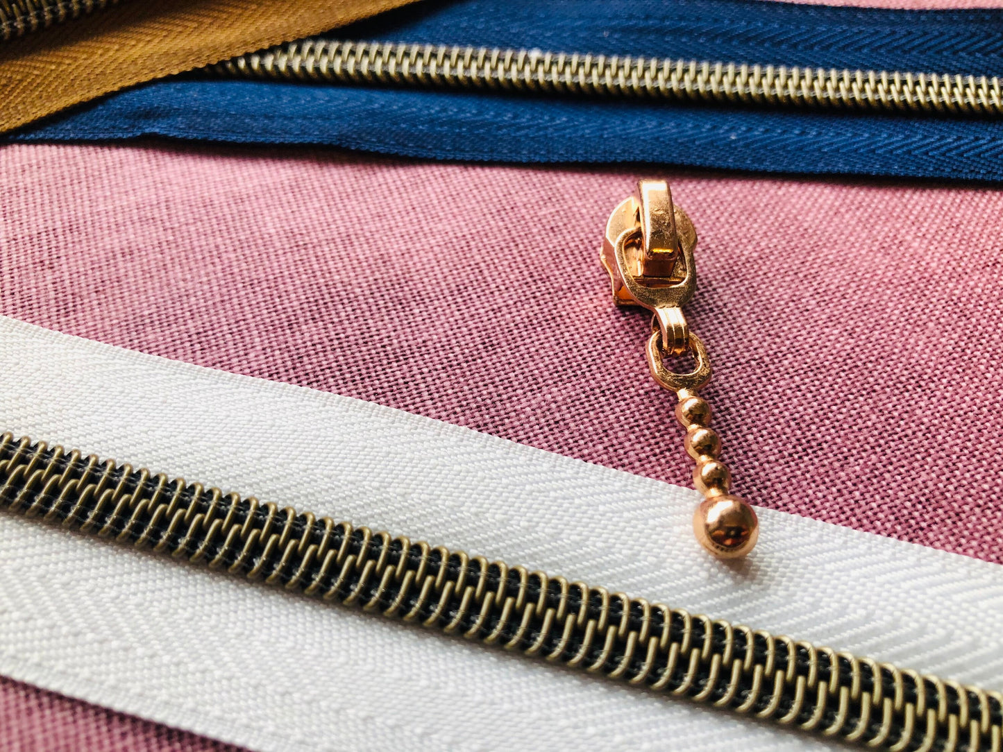 Size 5 zipper pulls for nylon zipper tapes, zipper pulls in antique brass, sliver, gold, rose gold, gun metal