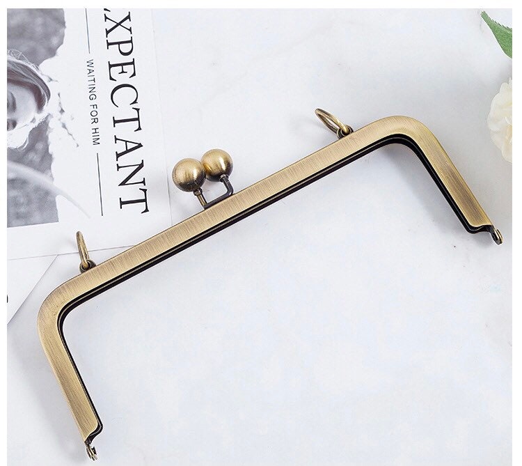 20.5cm metal kiss lock frames, square metal purse frames, gold clutch locks, black metal kiss locks, bronze purse frames,