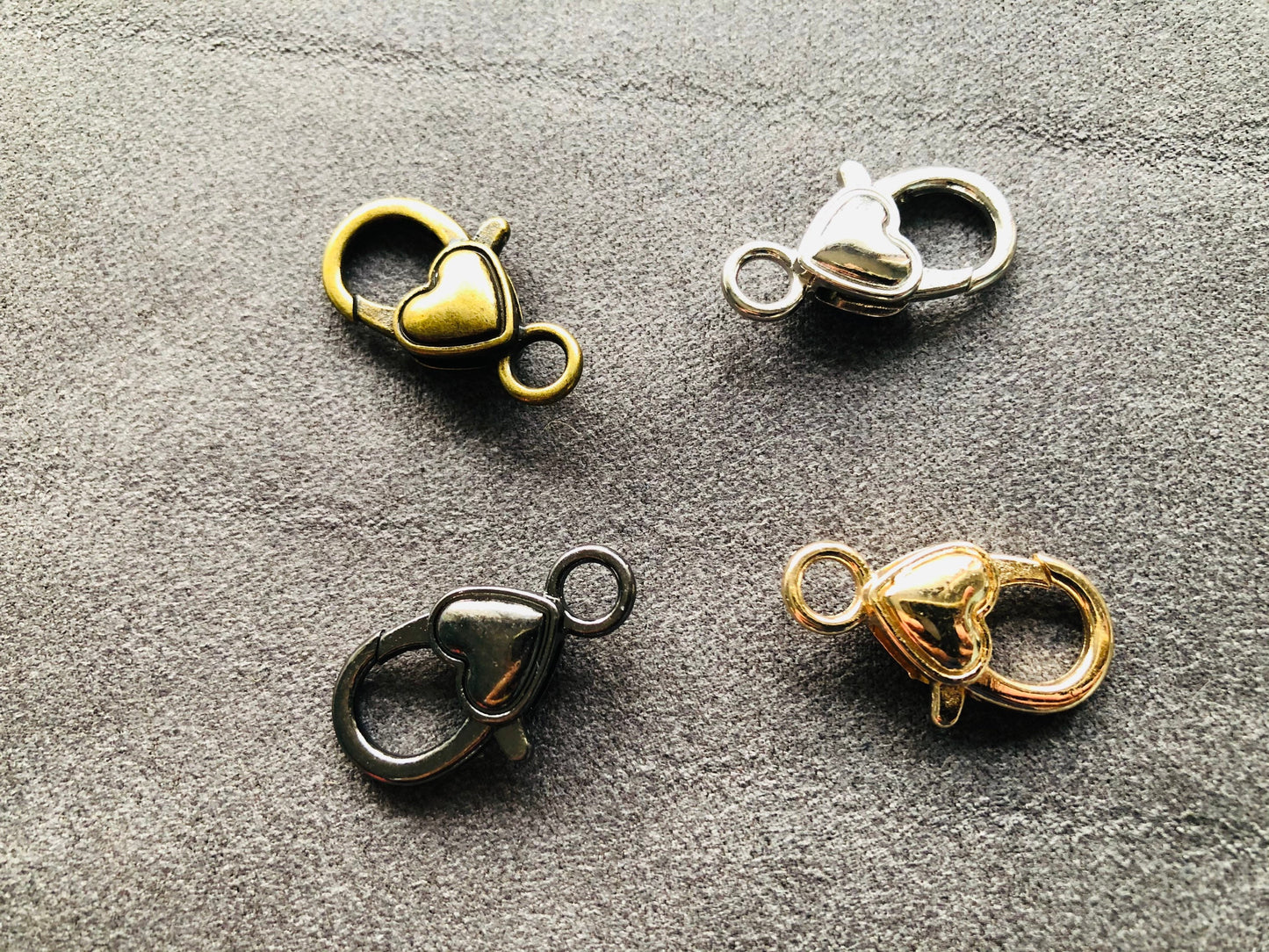 Mini lobster clasps, hear shape swivel hooks