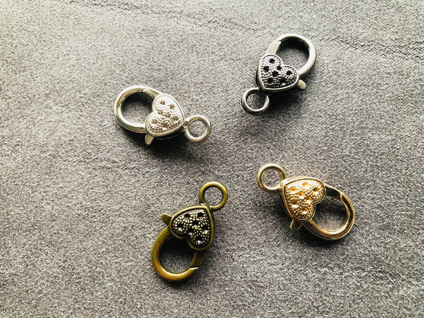 Mini lobster clasps, hear shape swivel hooks