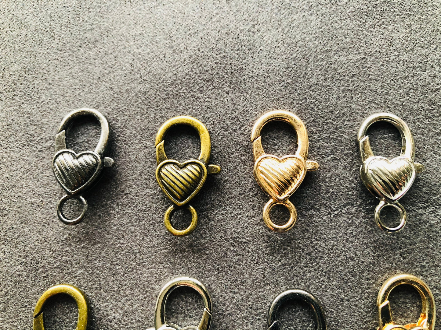 Mini lobster clasps, hear shape swivel hooks