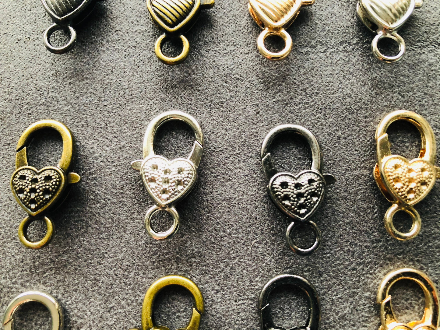 Mini lobster clasps, hear shape swivel hooks