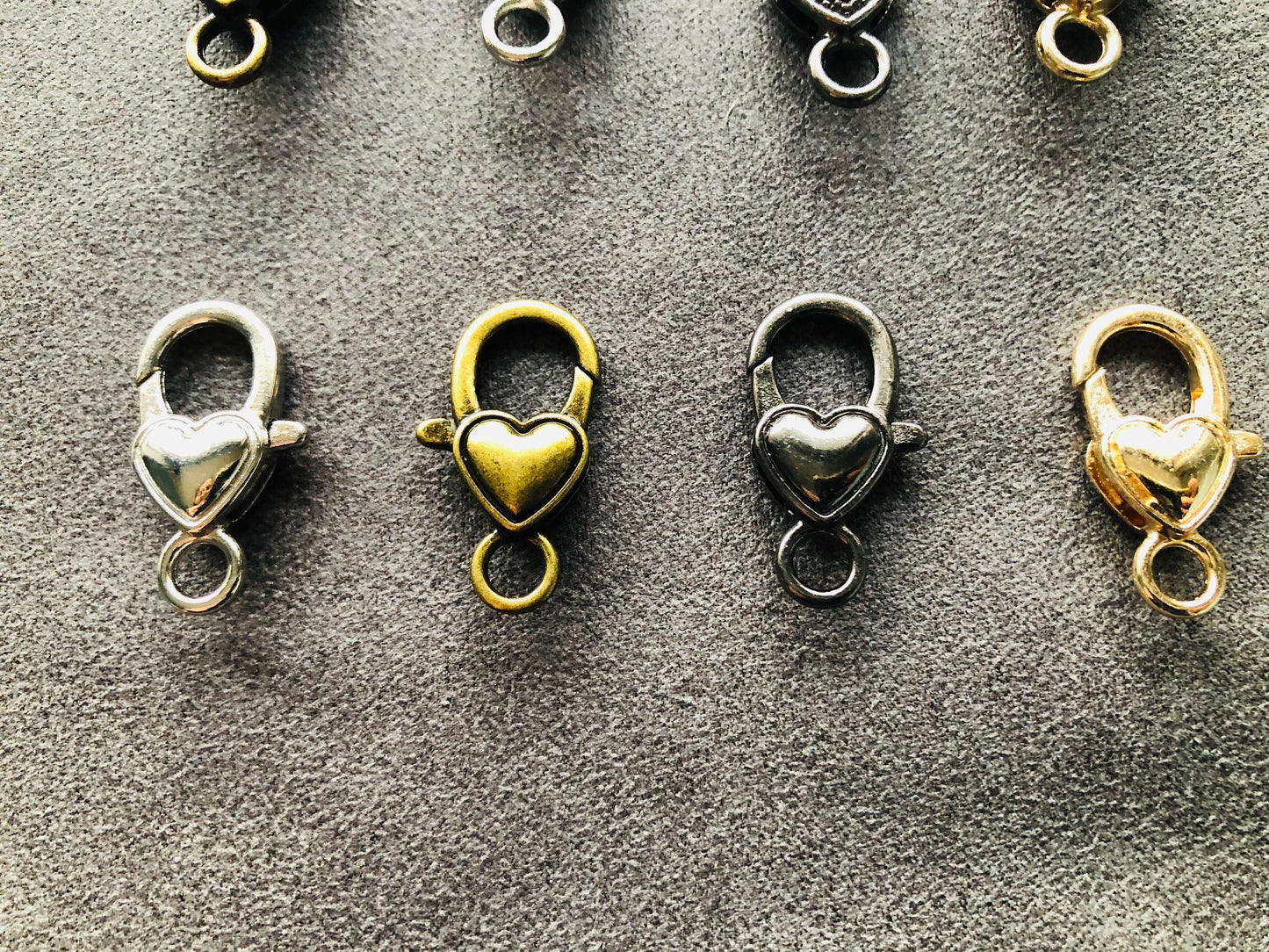 Mini lobster clasps, hear shape swivel hooks