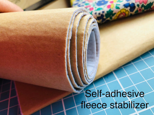 Peel & Stick fleece stabilizer, Smackdown fleece interfacing, Self-adhesive batting for bags, quilts, coasters E6/F6